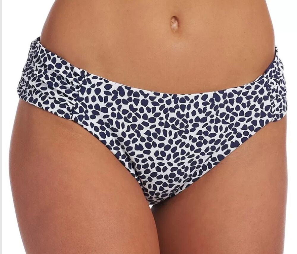 La Blanca Apulia Reversible Side Shirred Hipster Bikini Bottom 14 Indigo NWT